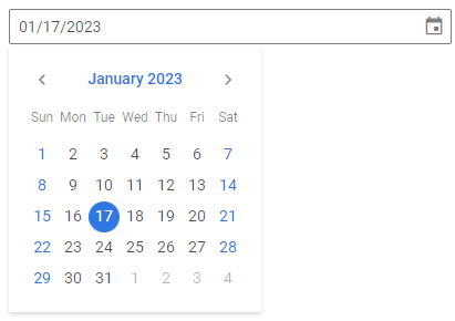 DatePicker without buttons