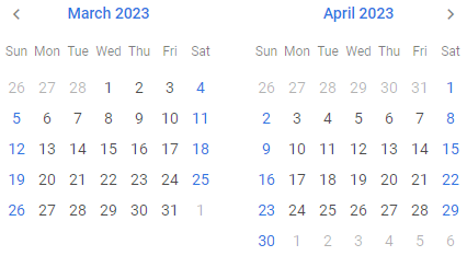 RangeCalendar without buttons